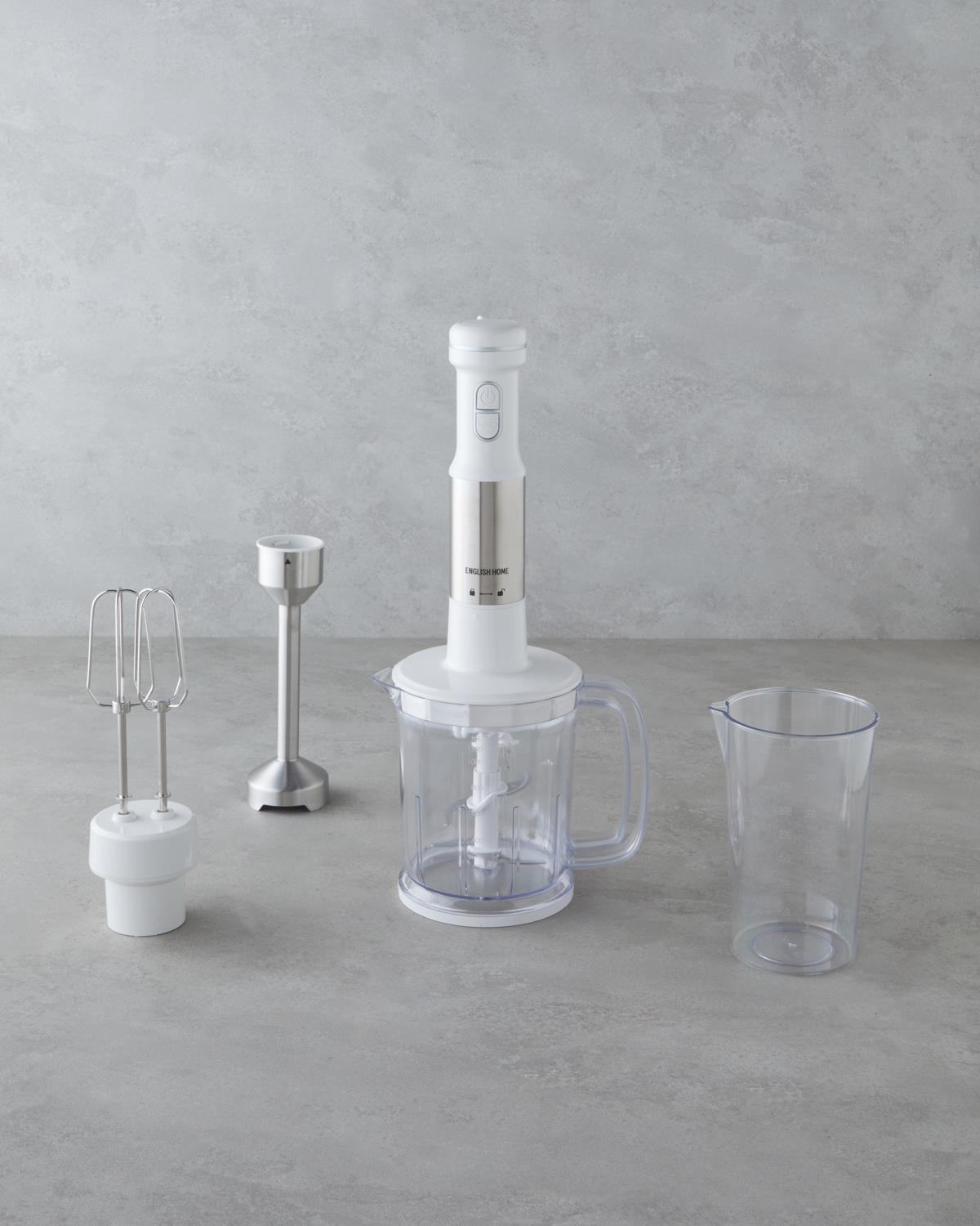 MBS 3010 4 Bıçaklı Mini Blender Seti 1500W Beyaz-Krom