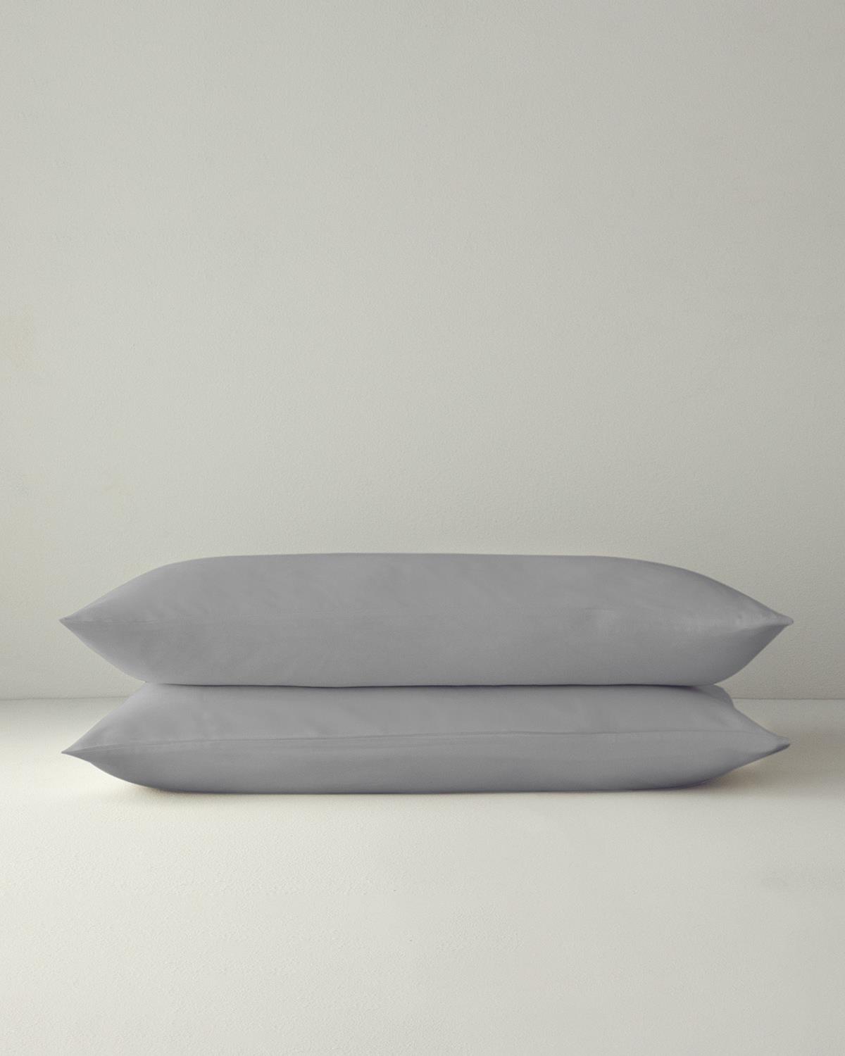 Micell Pamuk Saten 2'li Yastık Kılıfı 50x70 cm Gümüş