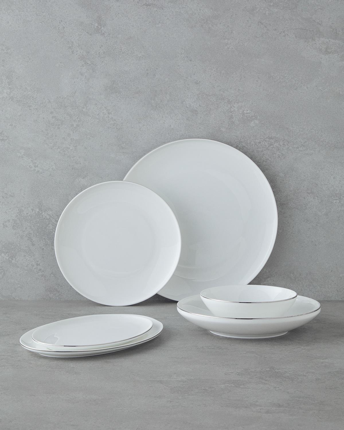 Milano Bone Porselen Yemek Takımı 27 Parça 6 Kişilik Silver