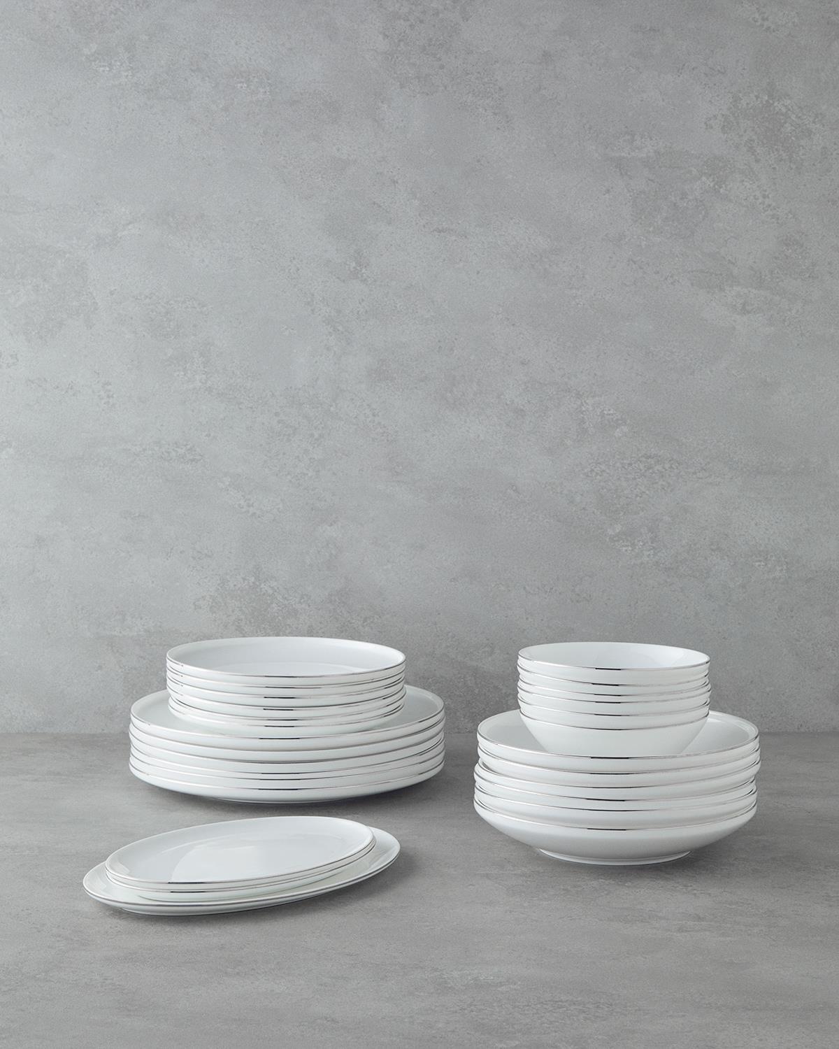 Milano Bone Porselen Yemek Takımı 27 Parça 6 Kişilik Silver