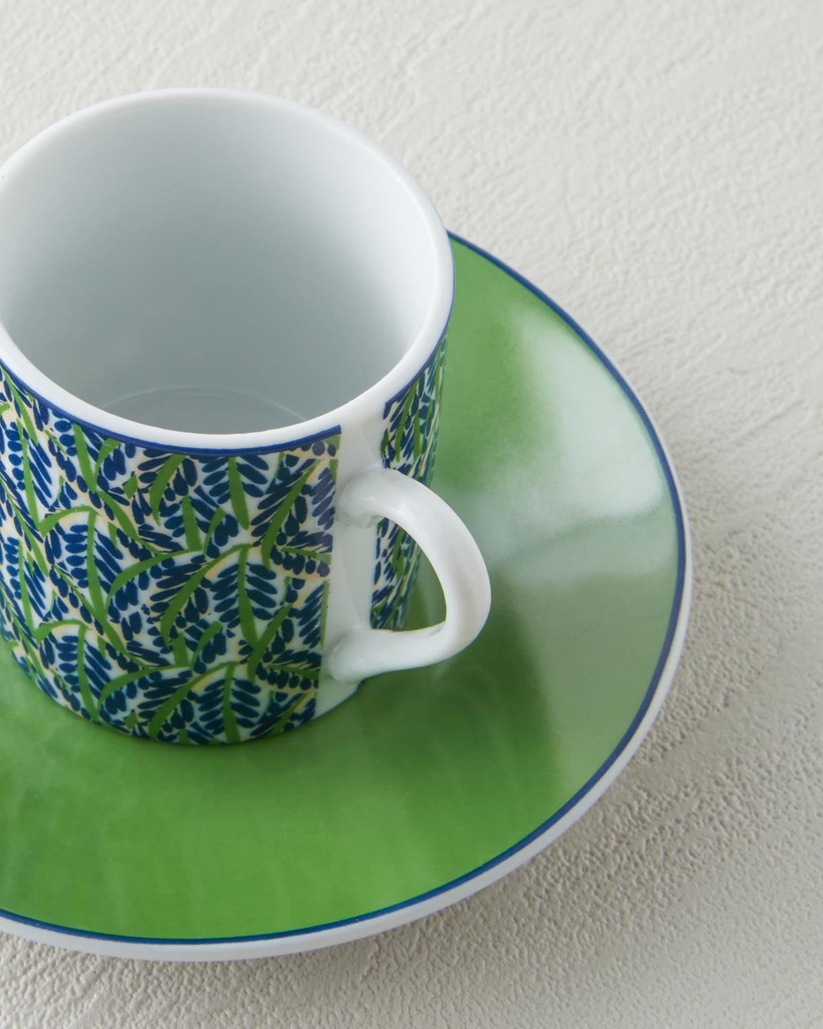 Mira Porselen 4 Parça 2 Kişilik Kahve Fincan Takımı 80 ml Yeşil