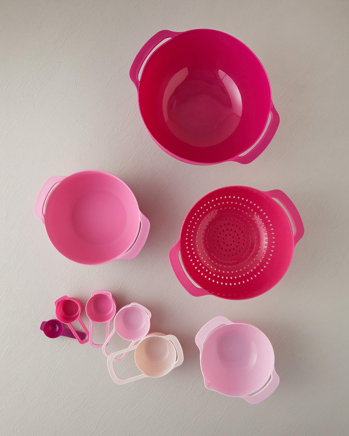 Mix Me Plastik 9 Parça Karıştırma Kabı Pembe