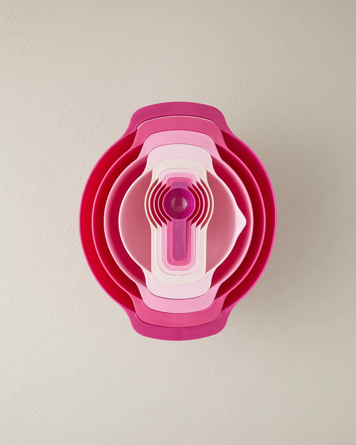 Mix Me Plastik 9 Parça Karıştırma Kabı Pembe