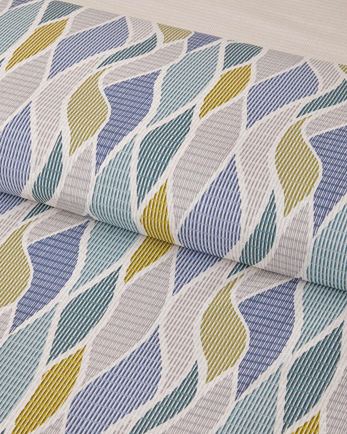 Modern Braid Kolay Ütülenir Çift Kişilik Nevresim Takımı 200x220 cm Yeşil-Mavi