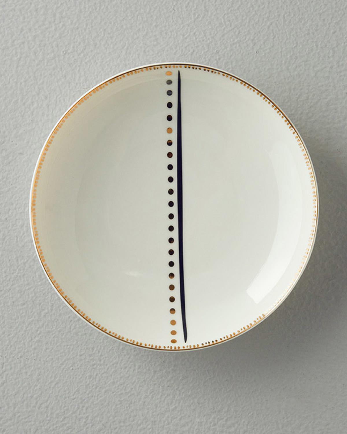 Modern Detail Bone Porselen Çukur Yemek Tabağı 20 cm Siyah