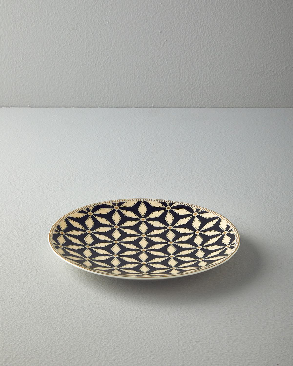 Modern Sense Bone Porselen Servis Tabağı 25 cm Siyah