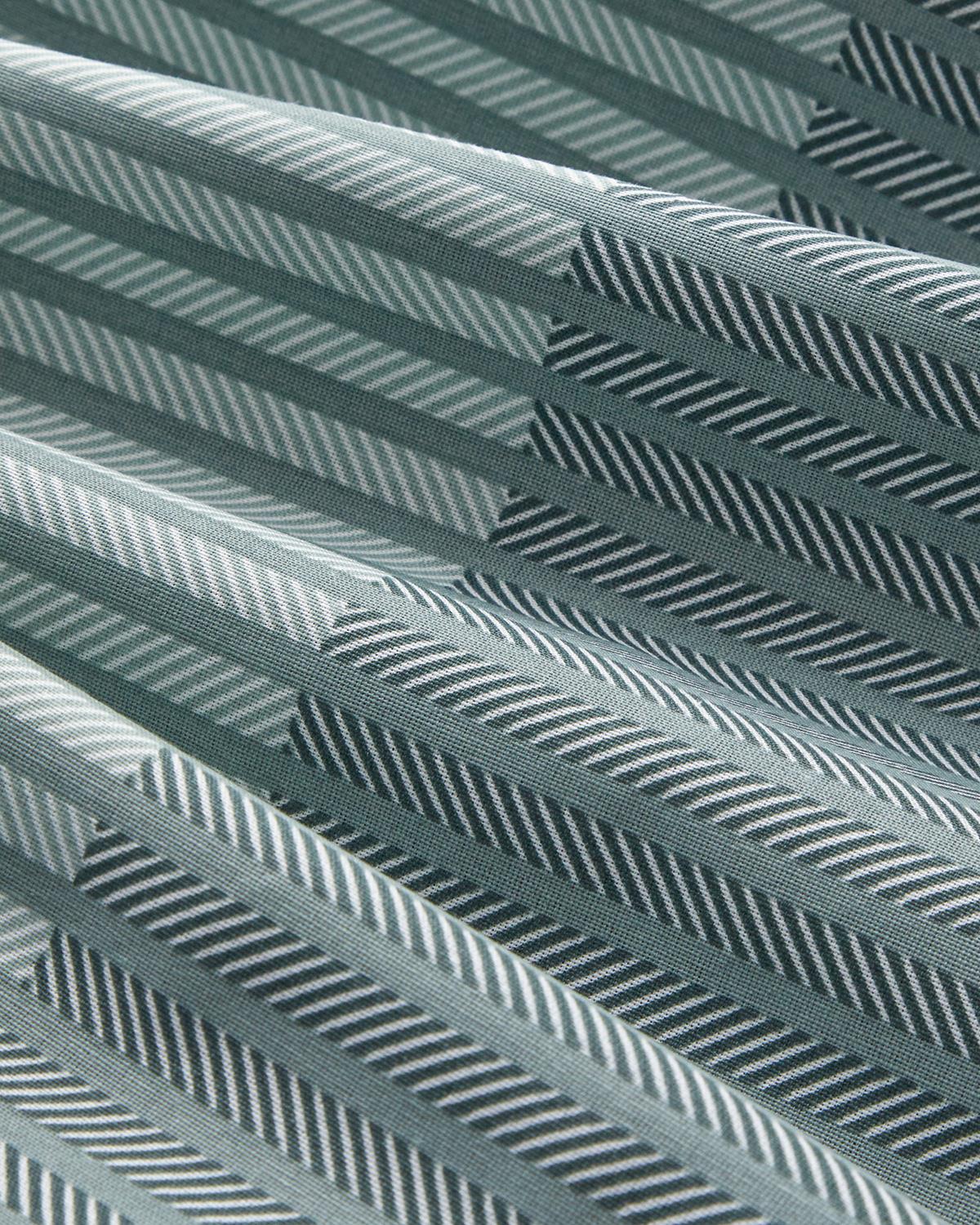 Modern Strip Kolay Ütülenir Çift Kişilik Nevresim Takımı 200x220 cm Yeşil