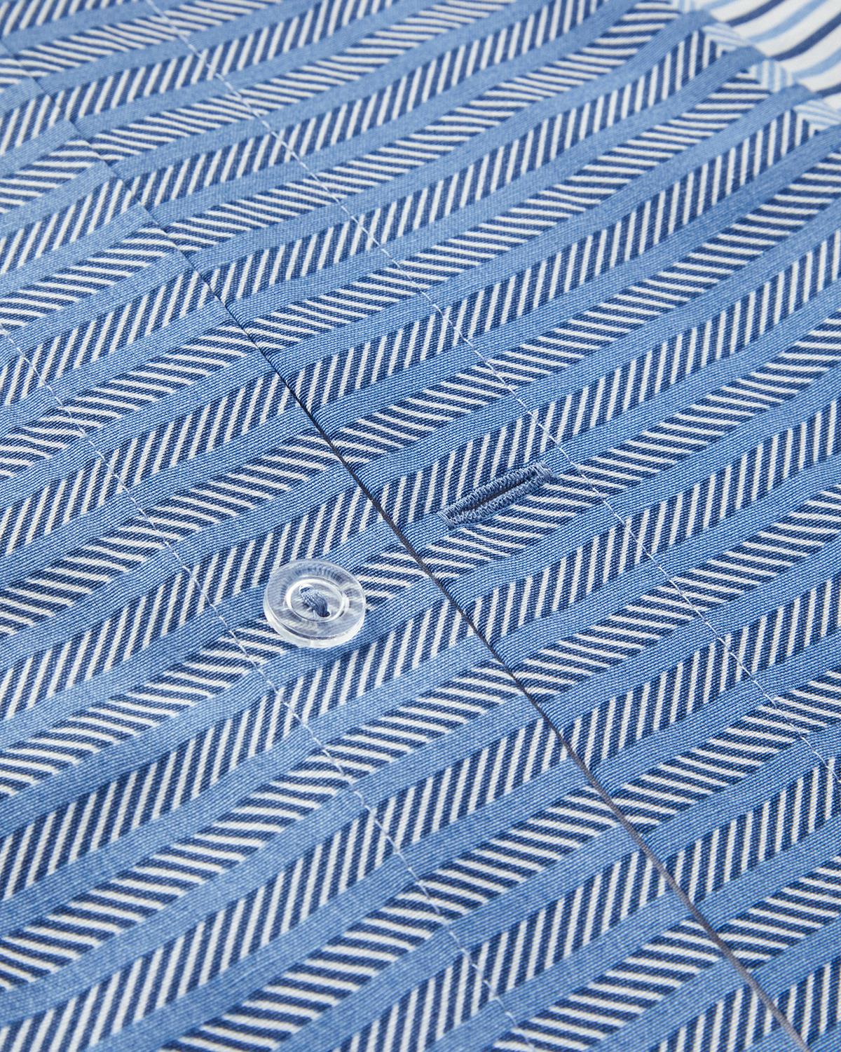 Modern Strip Kolay Ütülenir Tek Kişilik Nevresim Takımı 160x220 cm Mavi