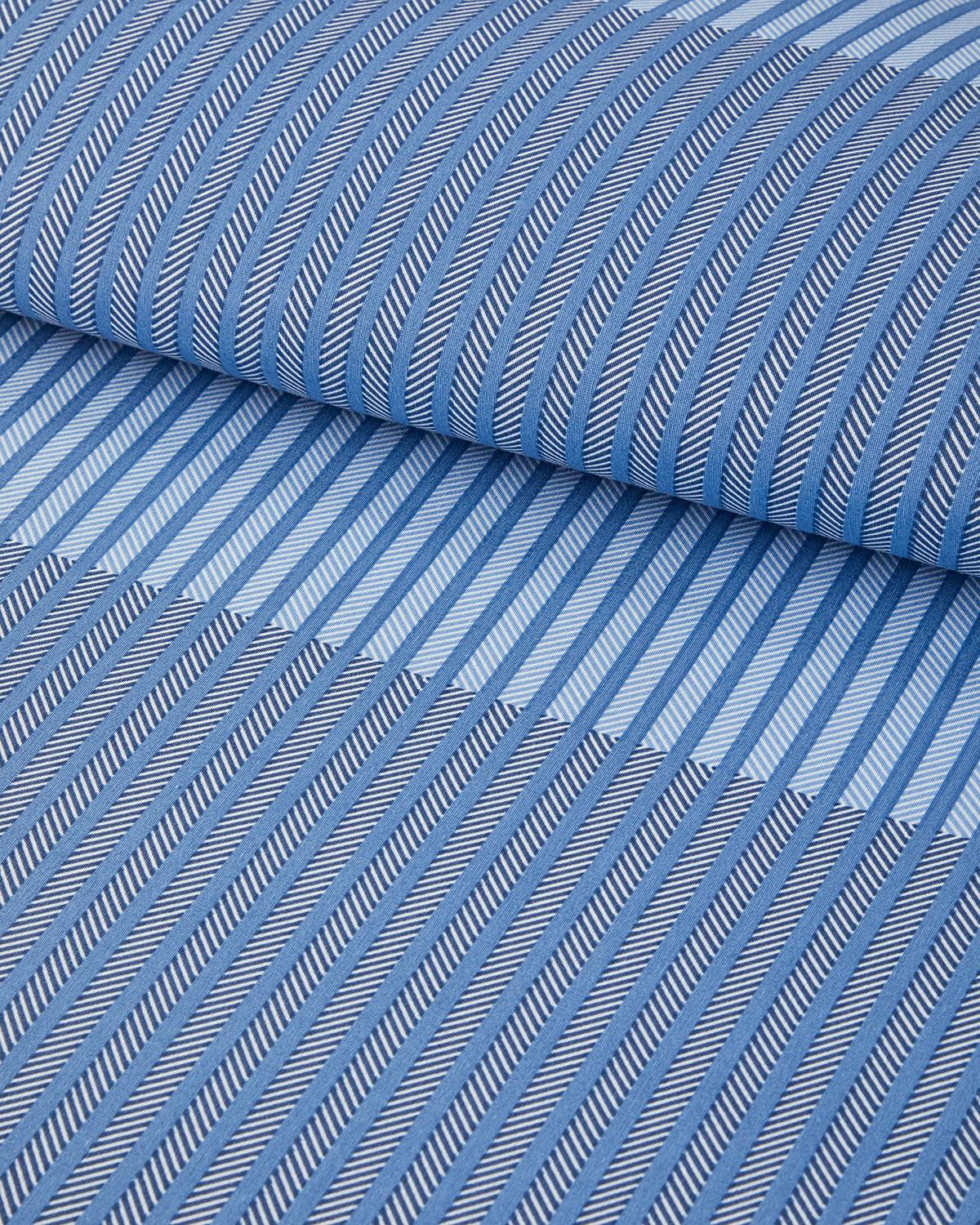 Modern Strip Kolay Ütülenir Tek Kişilik Nevresim Takımı 160x220 cm Mavi