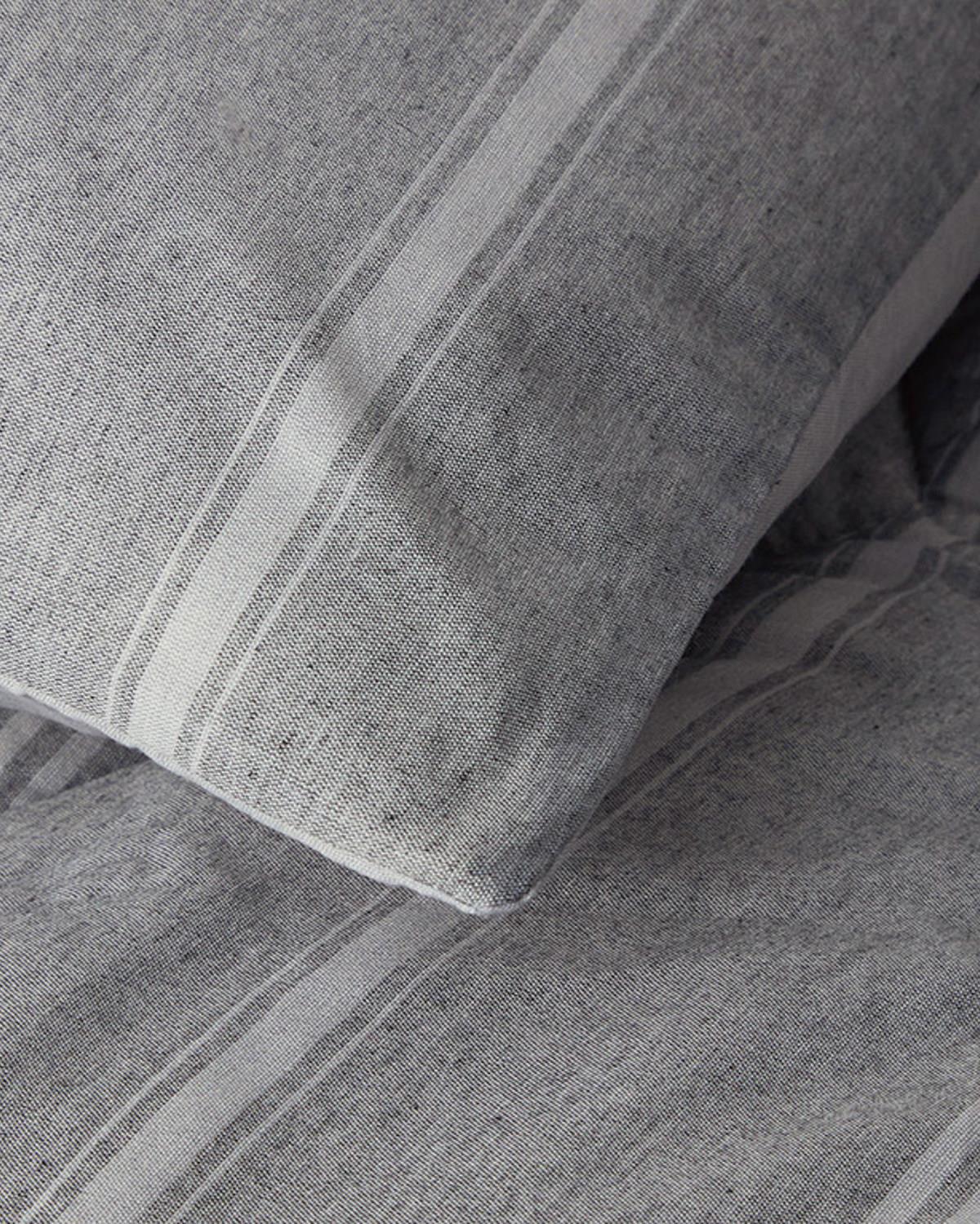 Modern Stripe Polycotton Tek Kişilik Uyku Seti Antrasit