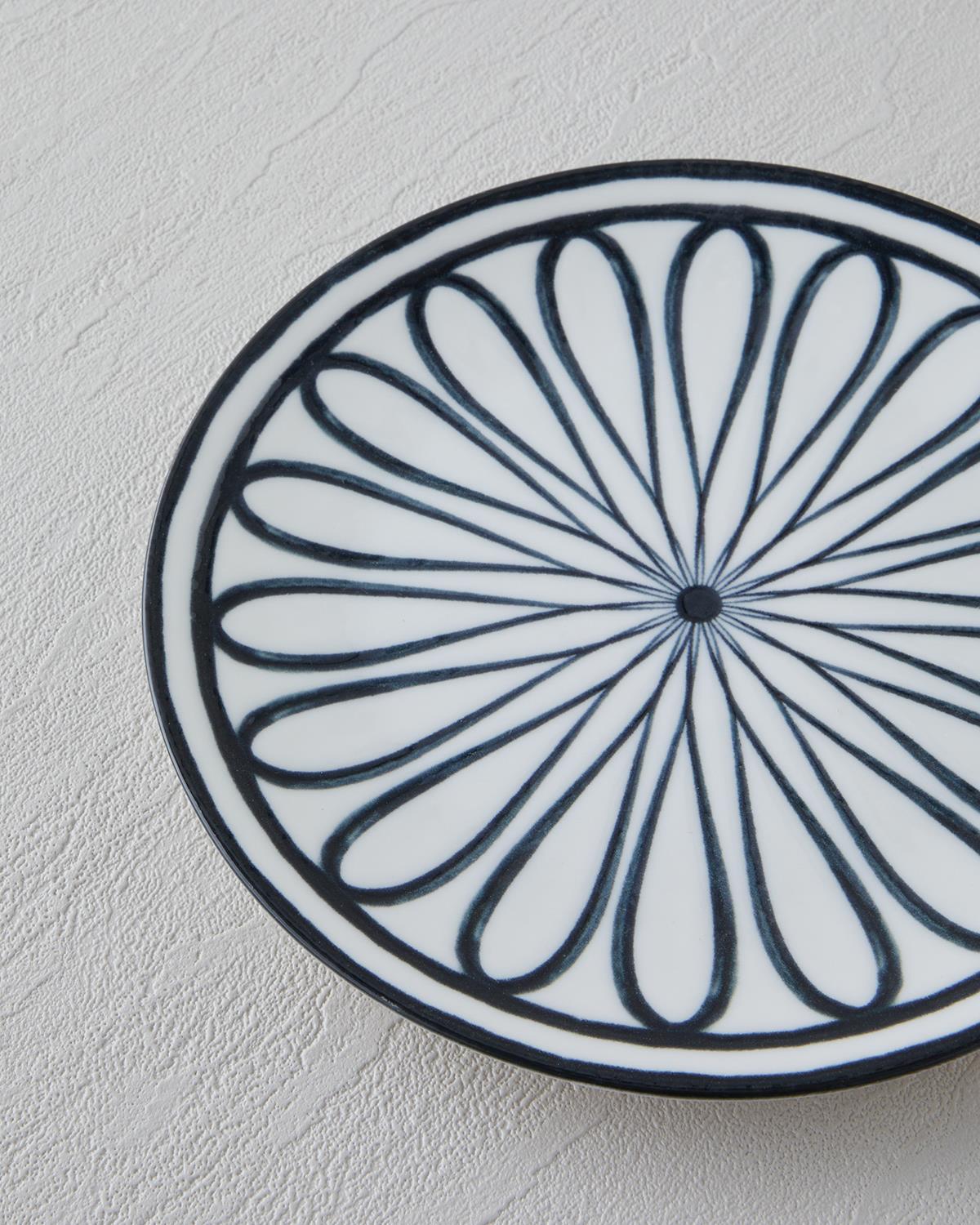 Monarch Porselen Pasta Tabağı 19 cm Siyah - Beyaz