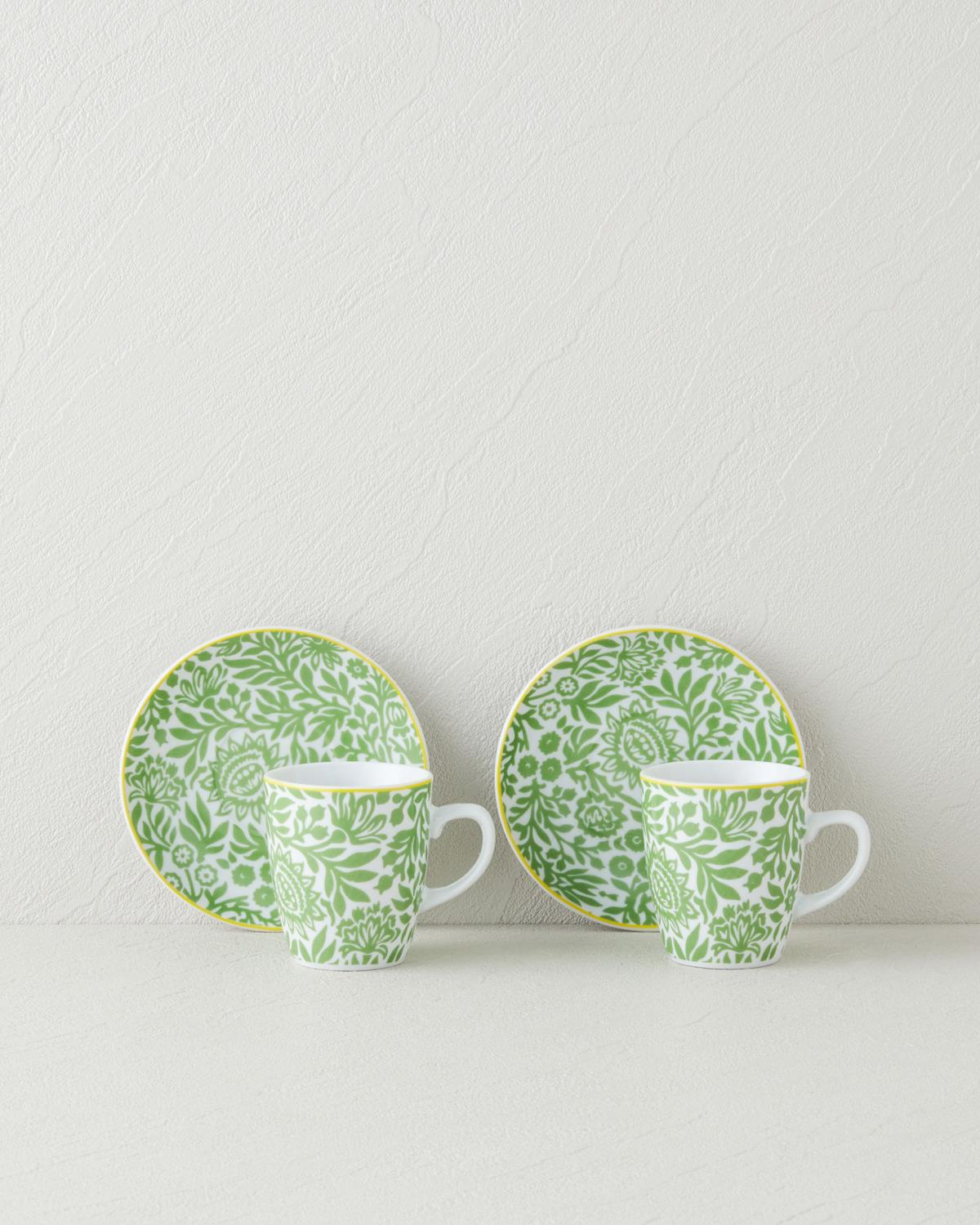 Nami Porselen 4 Parça 2 Kişilik Kahve Fincan Takımı 80 ml Yeşil