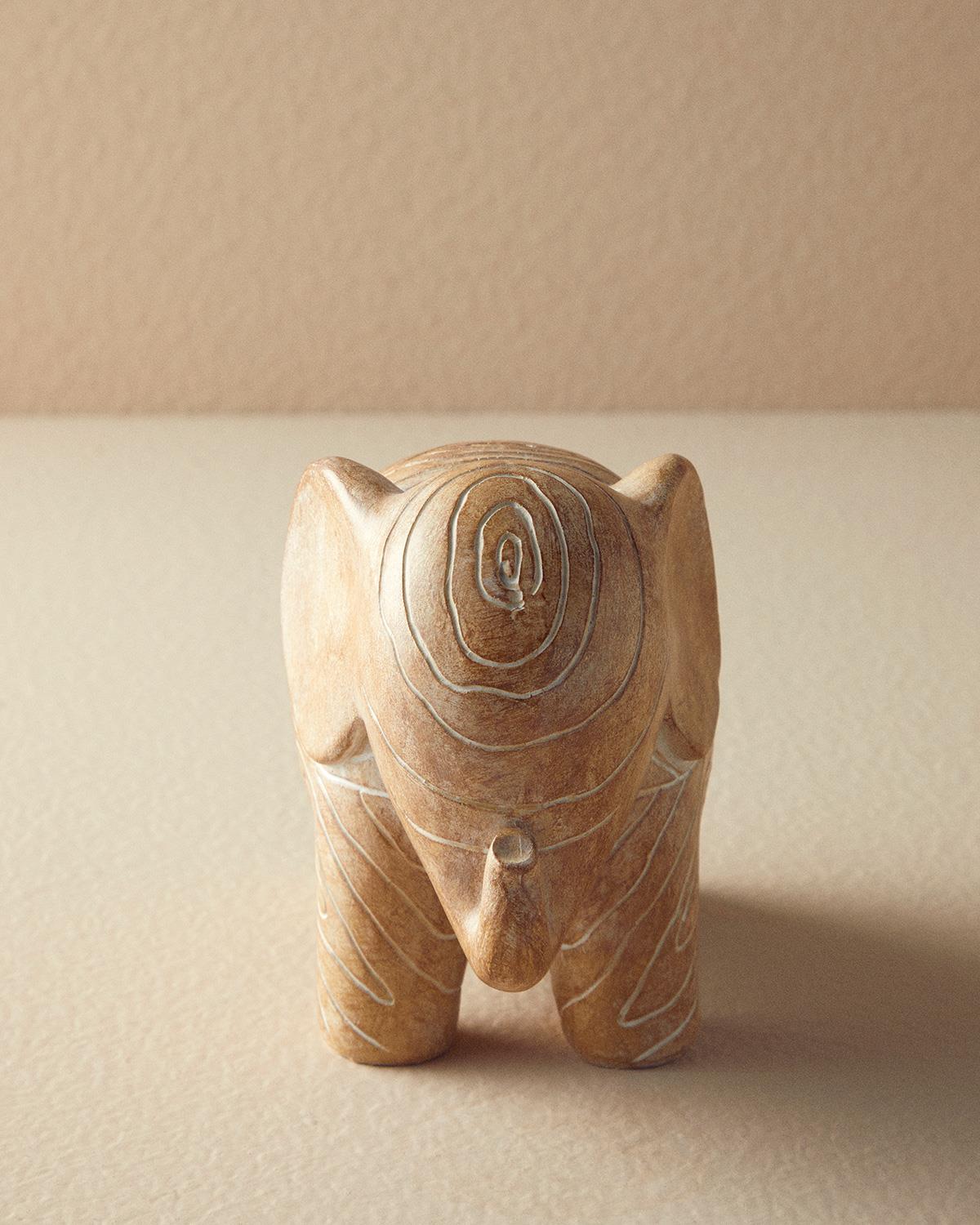 Natural Elephant Polyresin Biblo Naturel