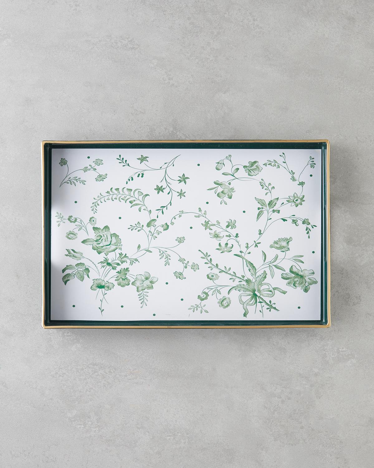 Nature's Green PP Tepsi 40x26 cm Beyaz - Yeşil