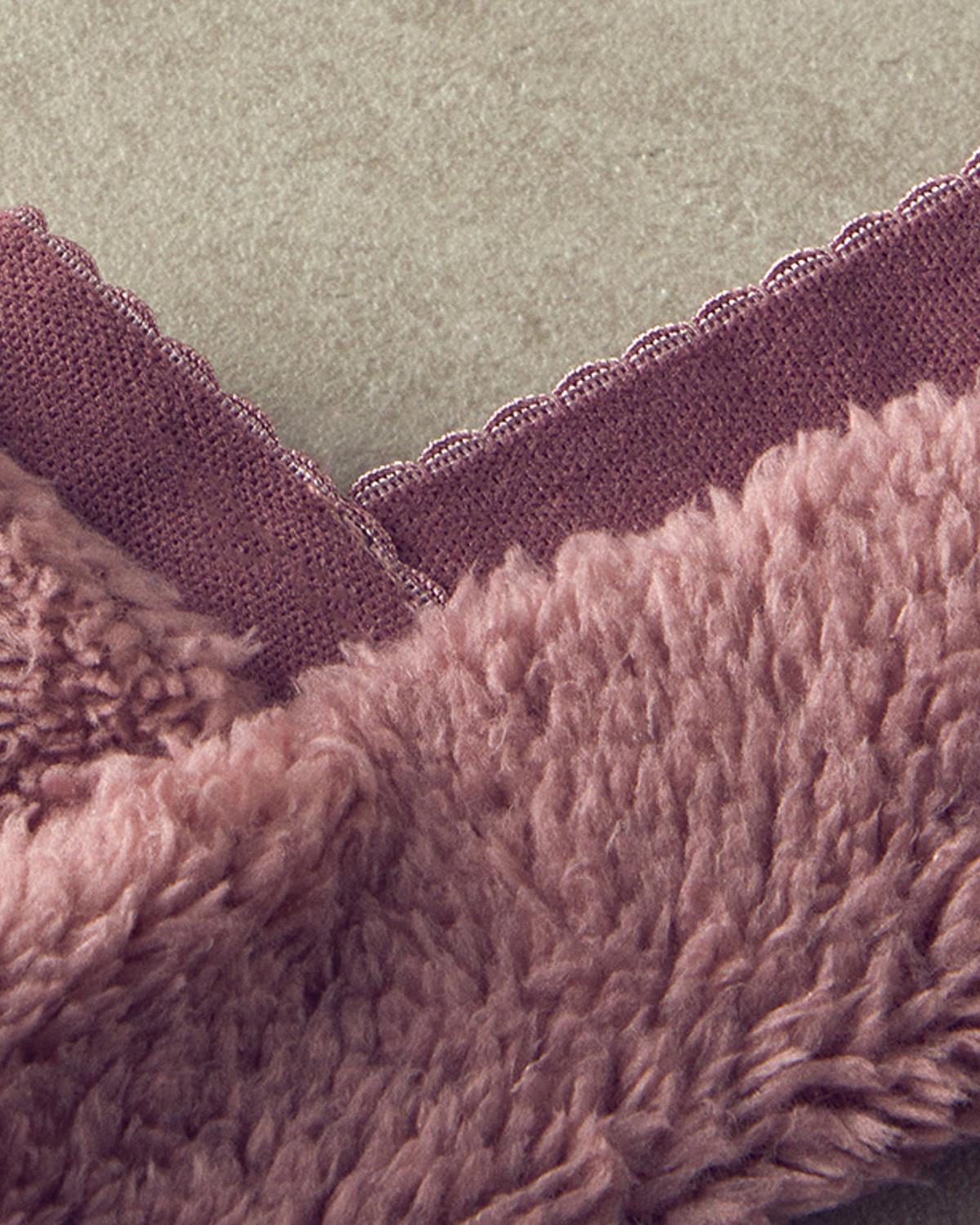 New Soft Kadın Peluş Çorap Gül Kurusu