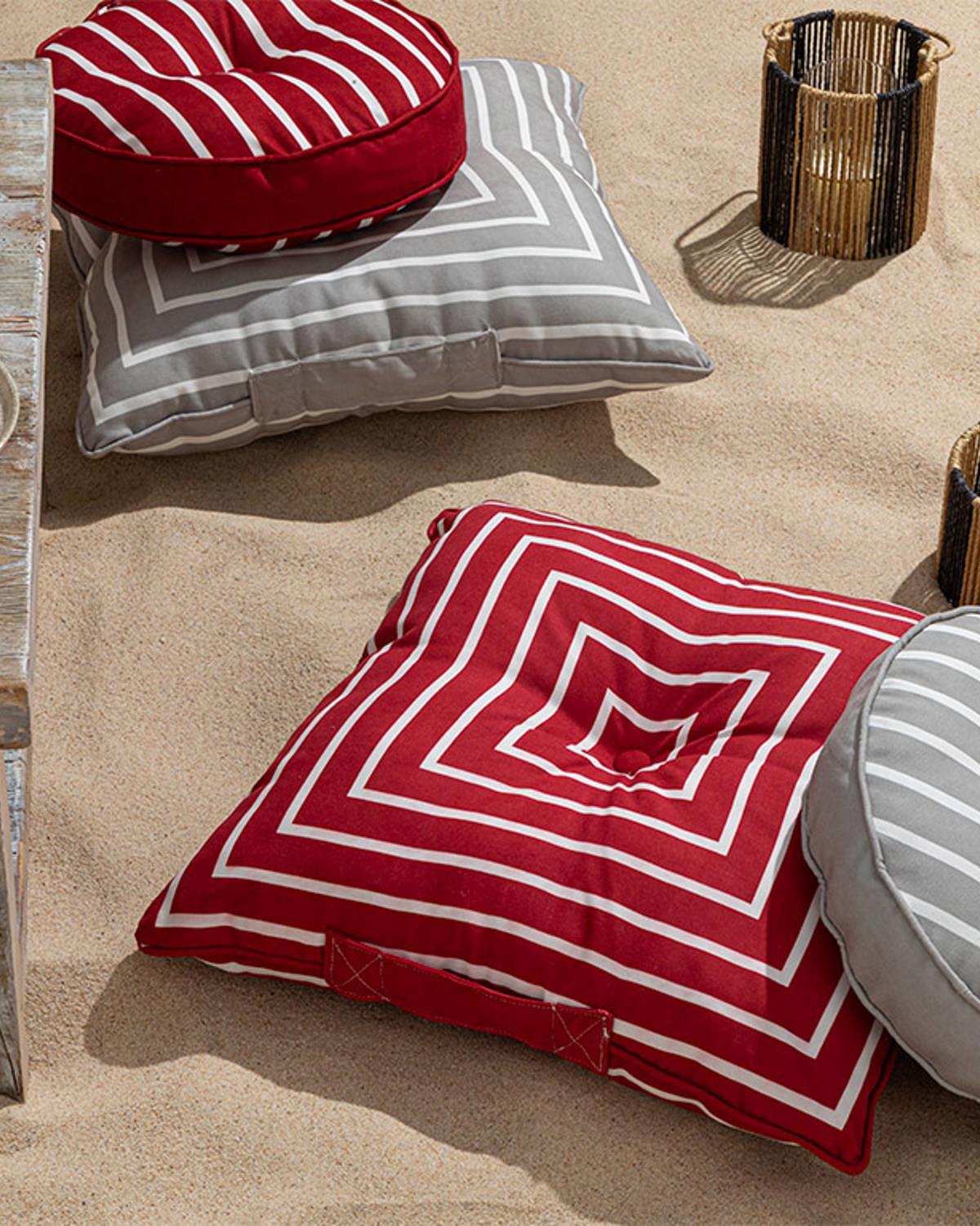 Northsea Pamuk Dekoratif Minder Beyaz - Bordo
