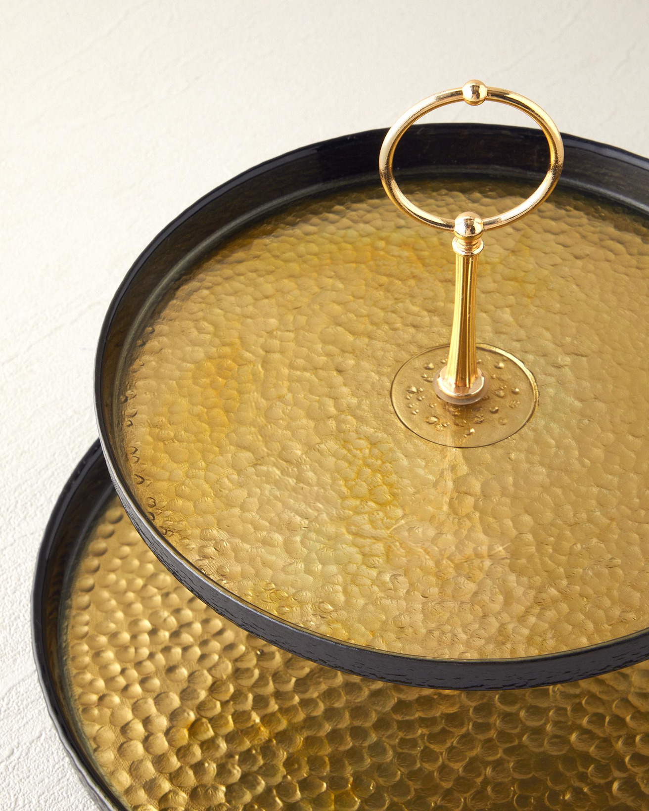 Nova Cam Katlı Servis 28x22 cm Siyah-Gold