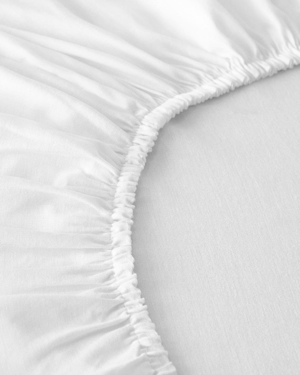 Novella Premium Pamuk Dokulu Tek Kişilik Lastikli Çarşaf 100x200 cm Beyaz