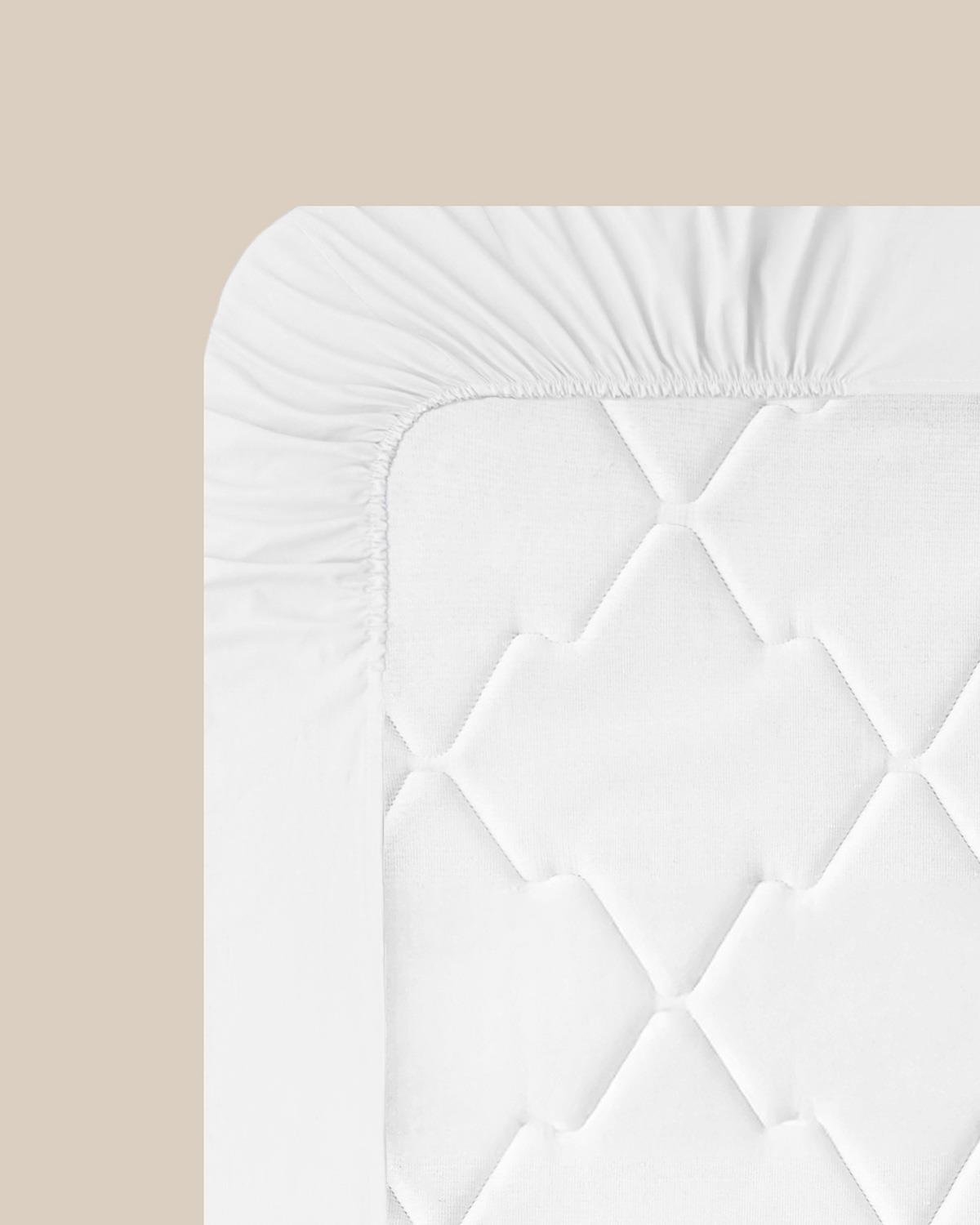 Novella Premium Pamuk Dokulu Tek Kişilik Lastikli Çarşaf 100x200 cm Beyaz