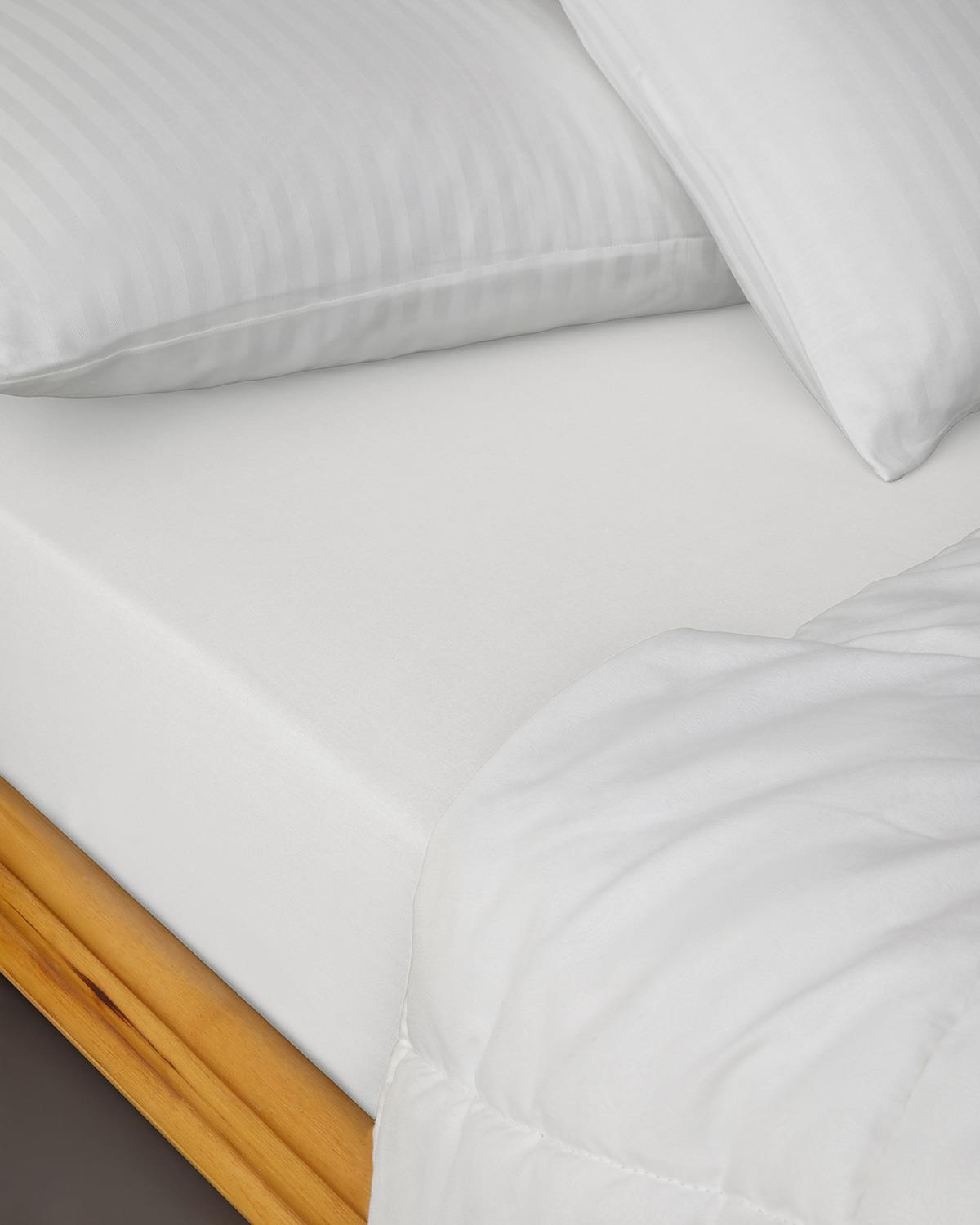 Novella Premium Pamuk Dokulu Tek Kişilik Lastikli Çarşaf 100x200 cm Beyaz