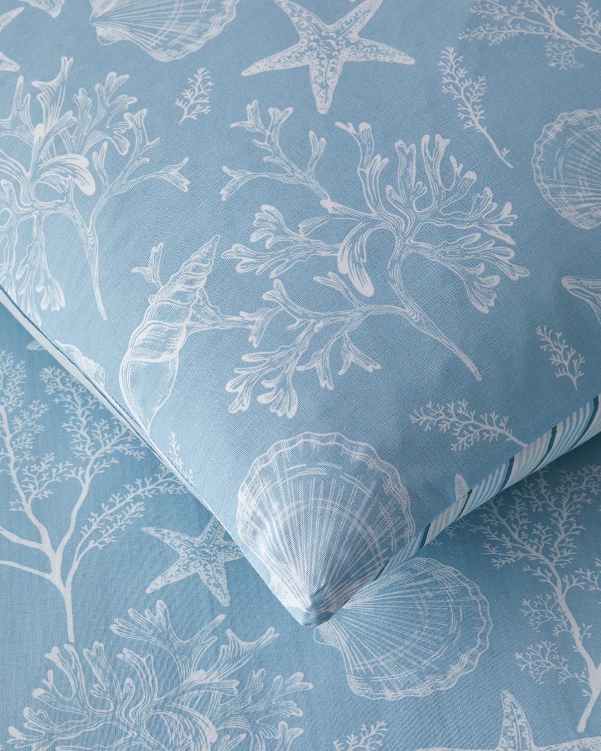 Ocean Flora Pamuklu Çift Kişilik Nevresim Seti 200x220 cm Mavi