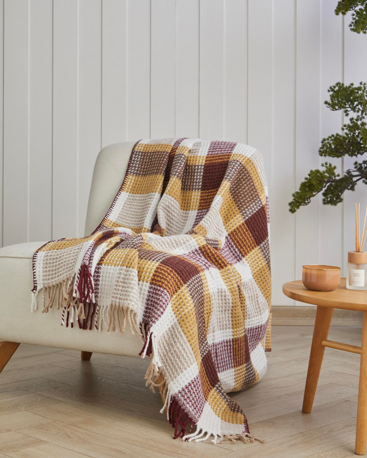 Olive Koltuk Şalı 130x170 cm Multicolor