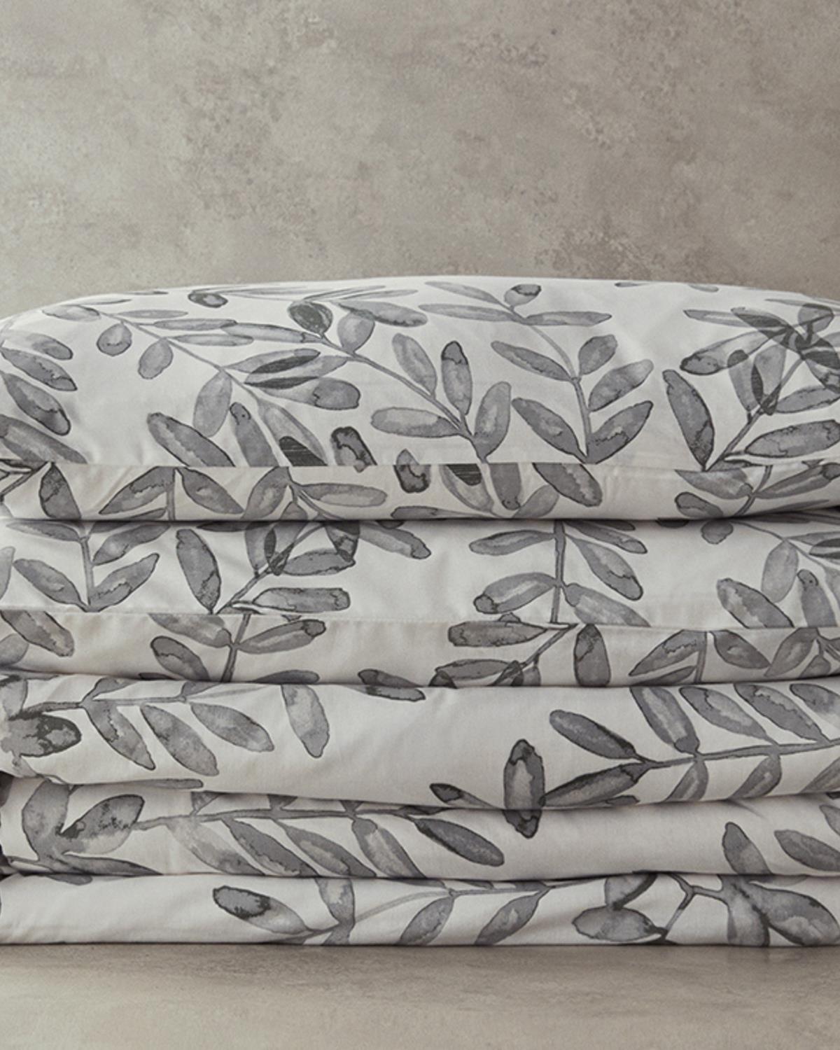 Olive Twig Krep Çift Kişilik Nevresim Takımı Zeytin Yeşili