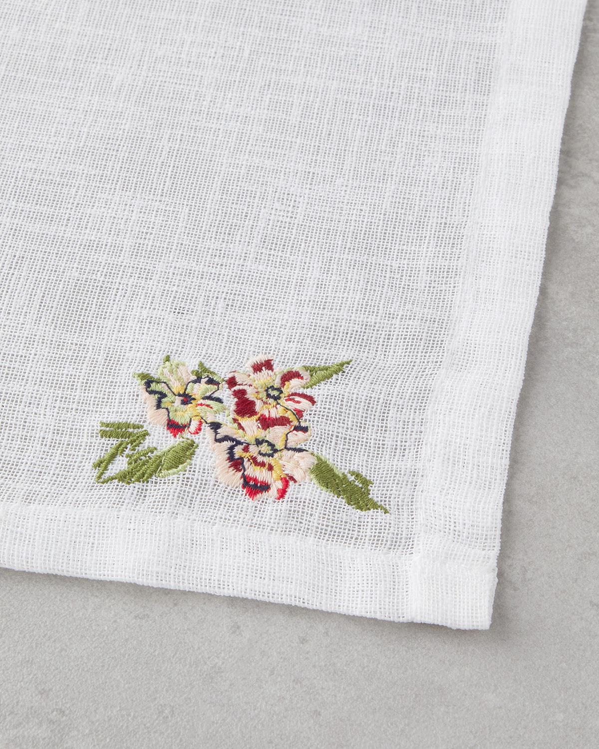Opalin Polyester 2'li Misafir Peçetesi 40x40 cm Beyaz - Kırmızı