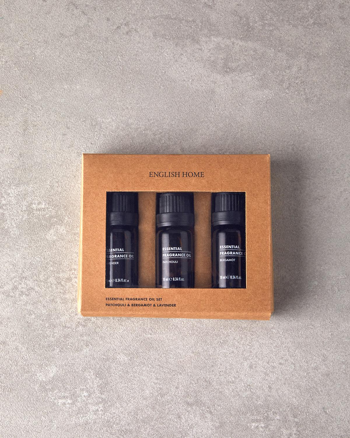 Paçuli, Bergamot, Lavanta 3'lü Esansiyel Koku Yağı Amber