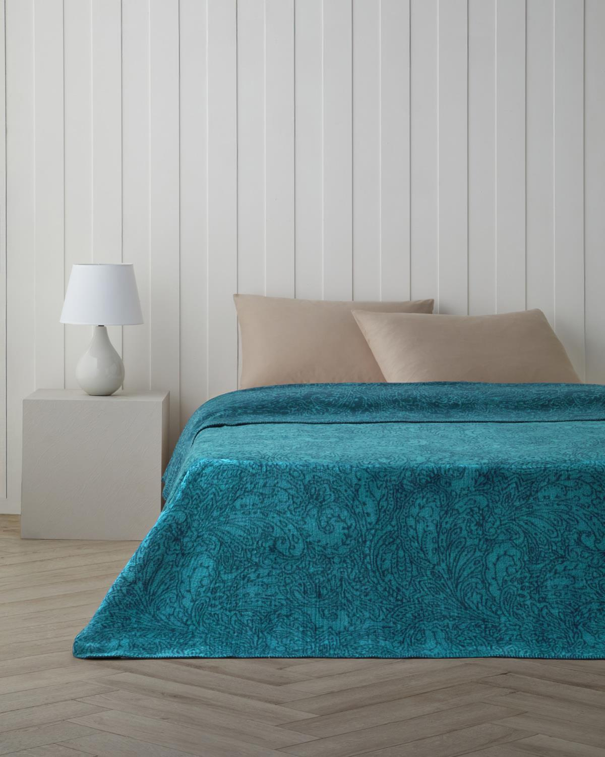 Paisley Dream Pamuklu Çift Kişilik Battaniye 200x220 cm Koyu Yeşil