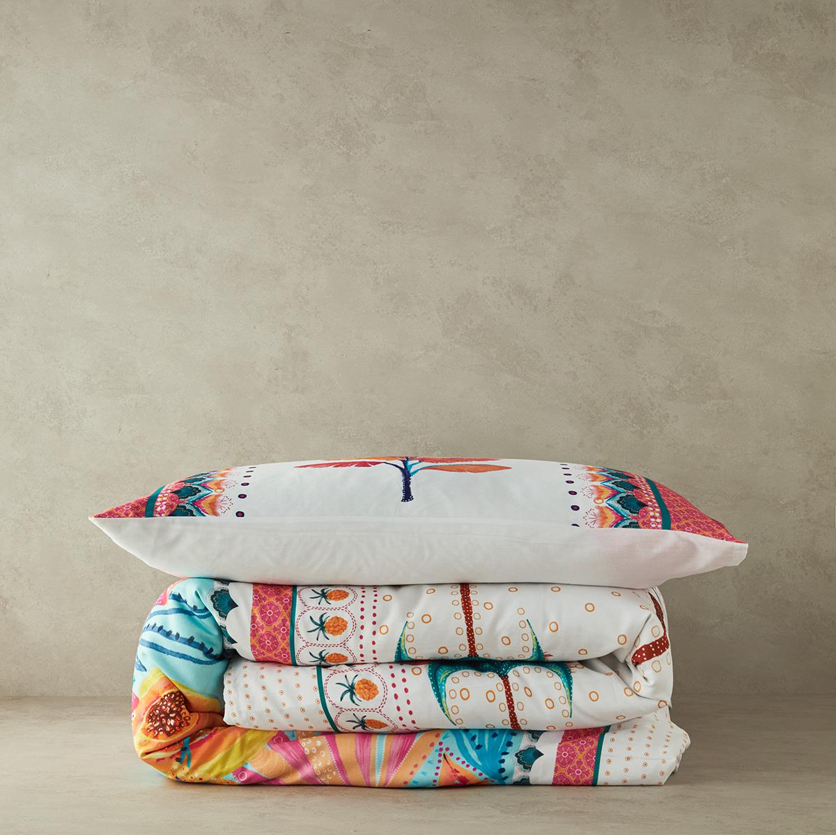 Palmy Patchwork Tek Kişilik Nevresim Seti Turuncu – Bej