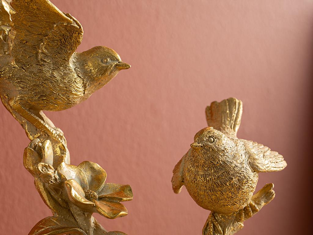 Paradise Birds Polyresin Biblo Gold
