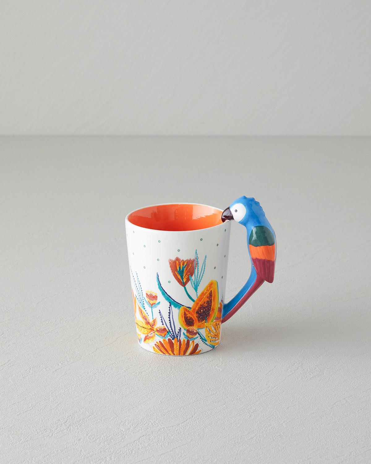 Parrot Glint Porselen Kupa Turkuaz