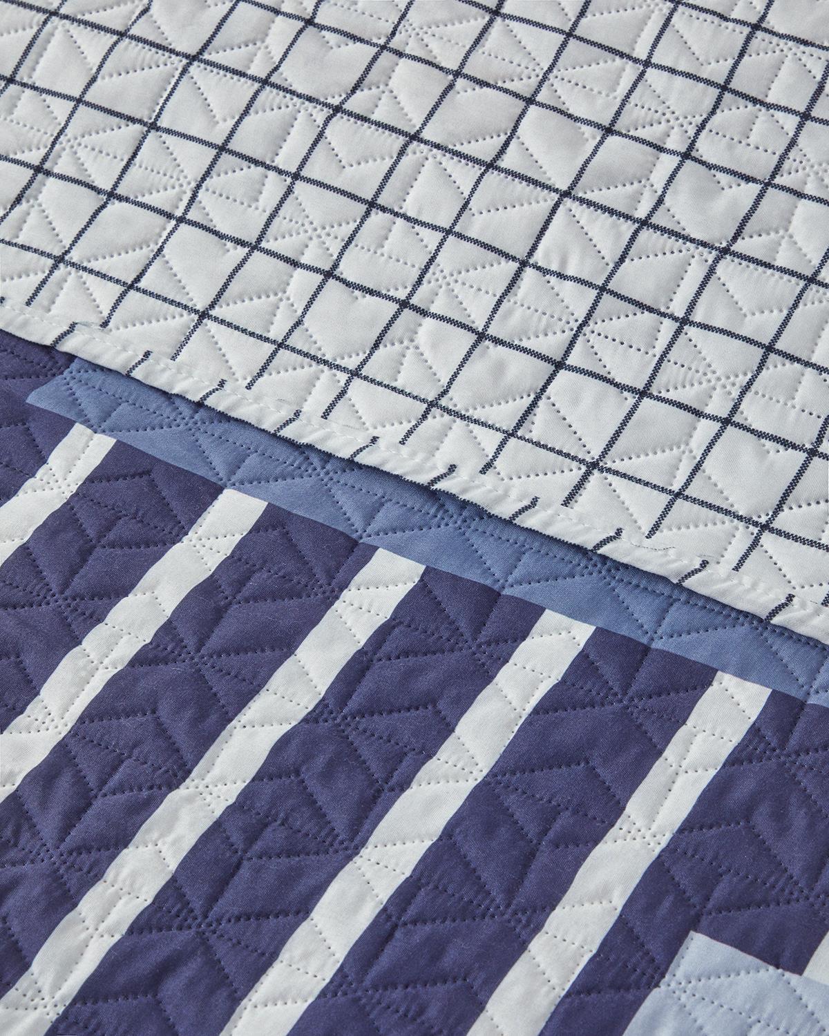 Patch Line Çift Kişilik Çok Amaçlı Örtü Lacivert
