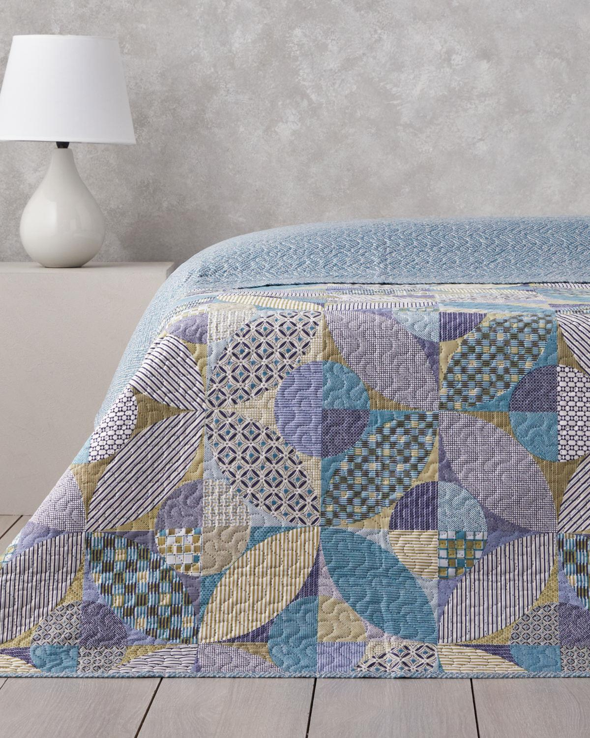 Patch Square Tek Kişilik Çok Amaçlı Örtü 160x220 cm Yeşil