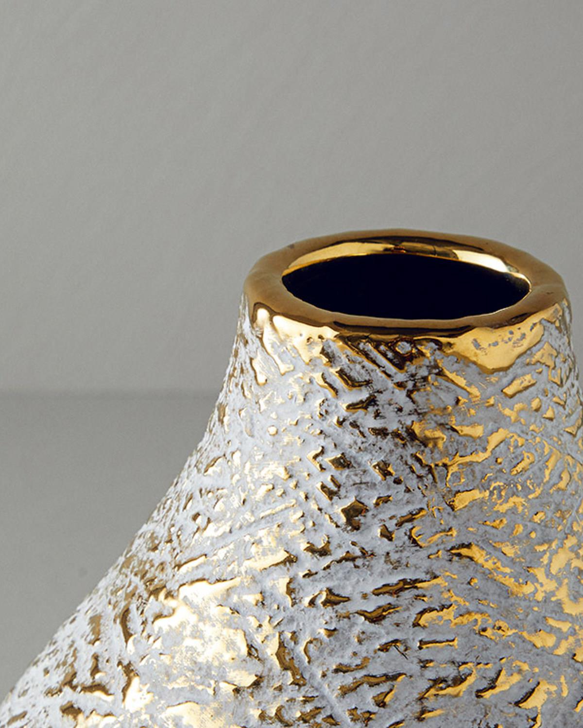 Pavia Stoneware Vazo Gold