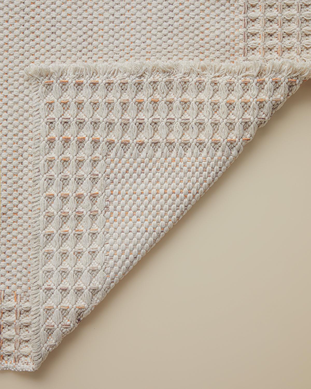 Pearly Pamuklu Dokuma Kilim 80x150 cm Turuncu-Ekru-Bej