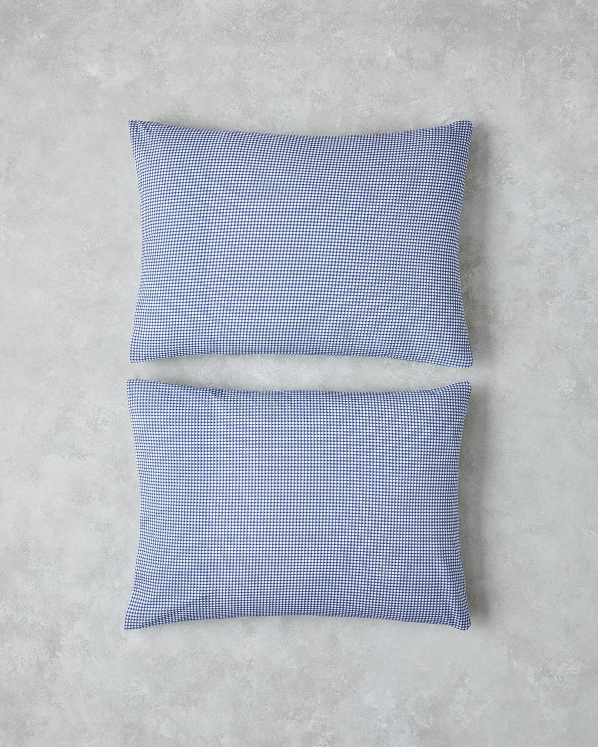 Petit Check Pamuklu 2'li Yastık Kılıfı 50x70 cm Yeşil-Mavi