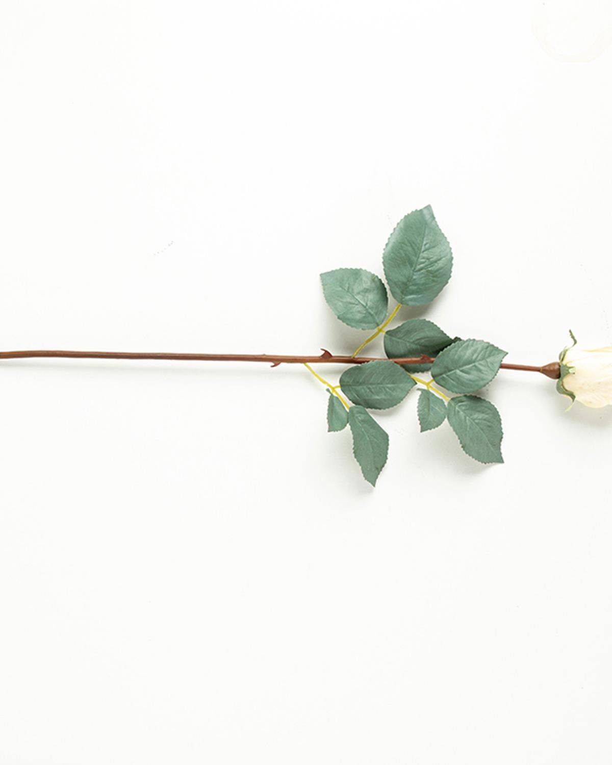 Petit Roses Tek Dal Yapay Çiçek Beyaz