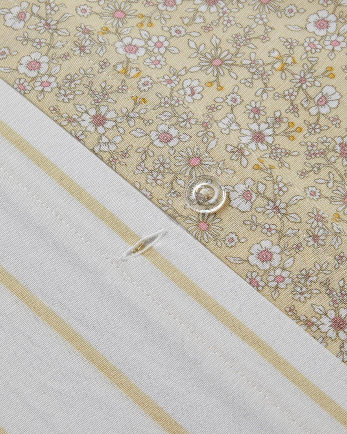 Petty Chic Kolay Ütülenir Tek Kişilik Nevresim Seti 160x220 cm Açık Sarı