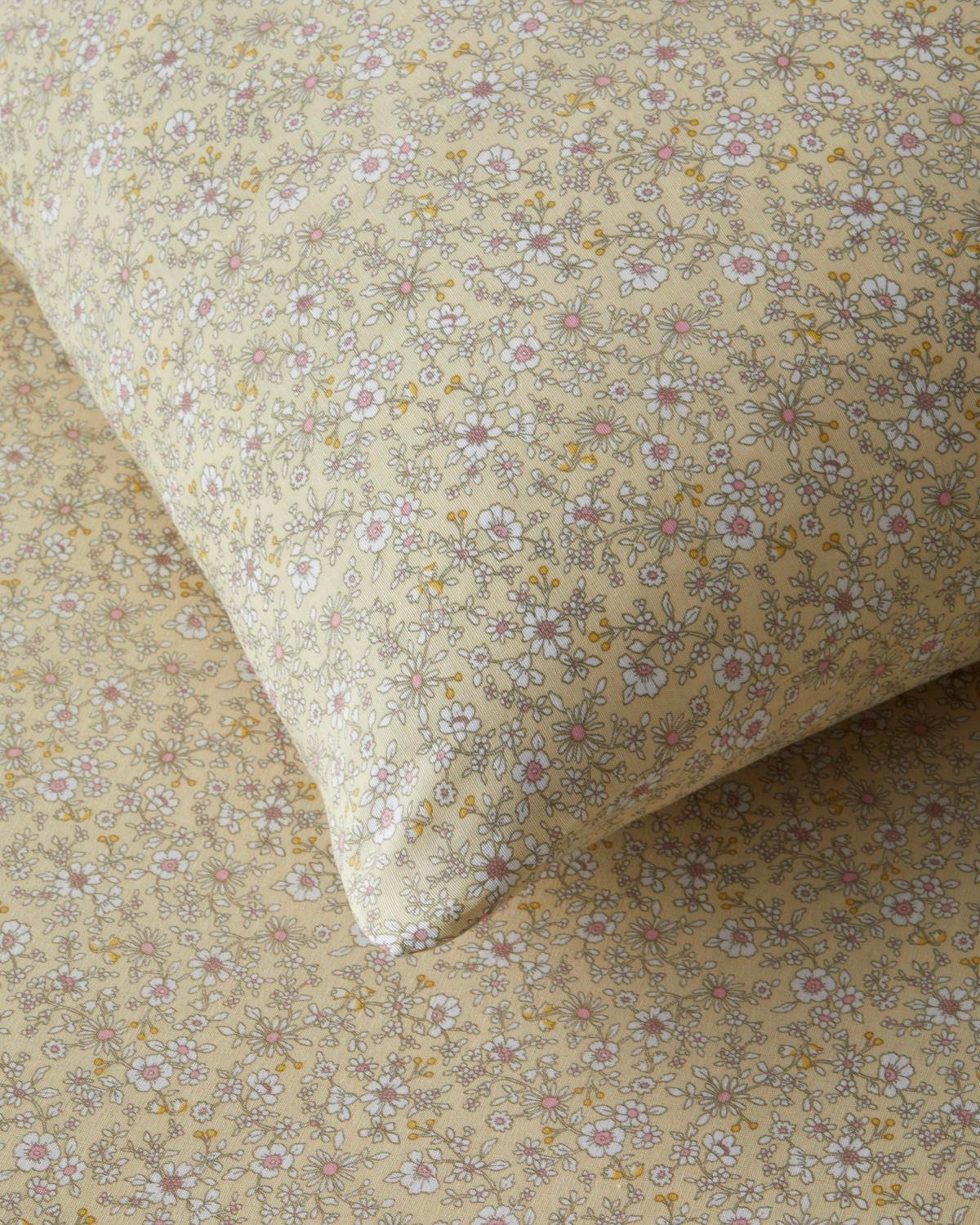 Petty Chic Kolay Ütülenir Tek Kişilik Nevresim Seti 160x220 cm Açık Sarı