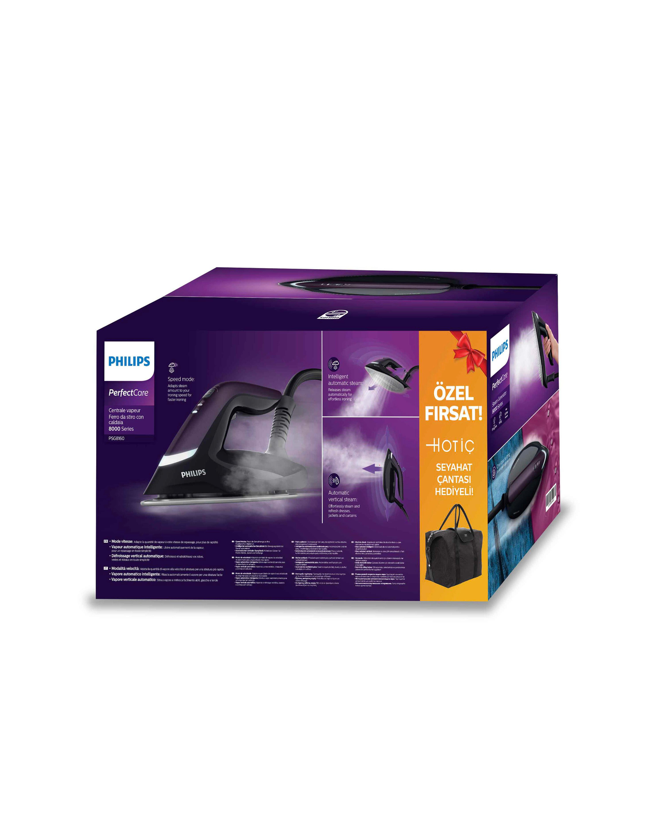 Philips PerfectCare 8000 Serisi PSG8160/30 Buhar Kazanlı Ütü + Seyahat Çantası