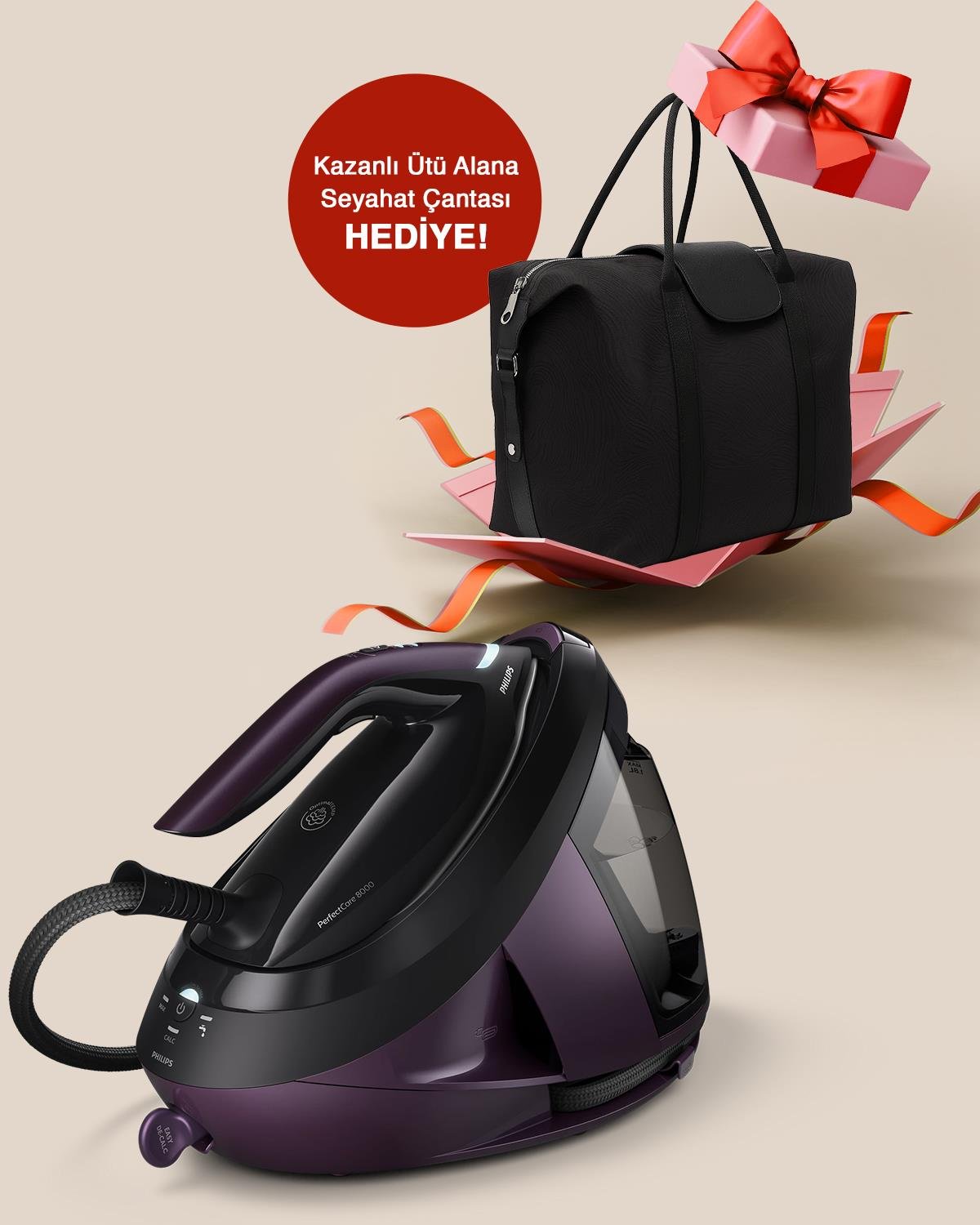 Philips PerfectCare 8000 Serisi PSG8160/30 Buhar Kazanlı Ütü + Seyahat Çantası