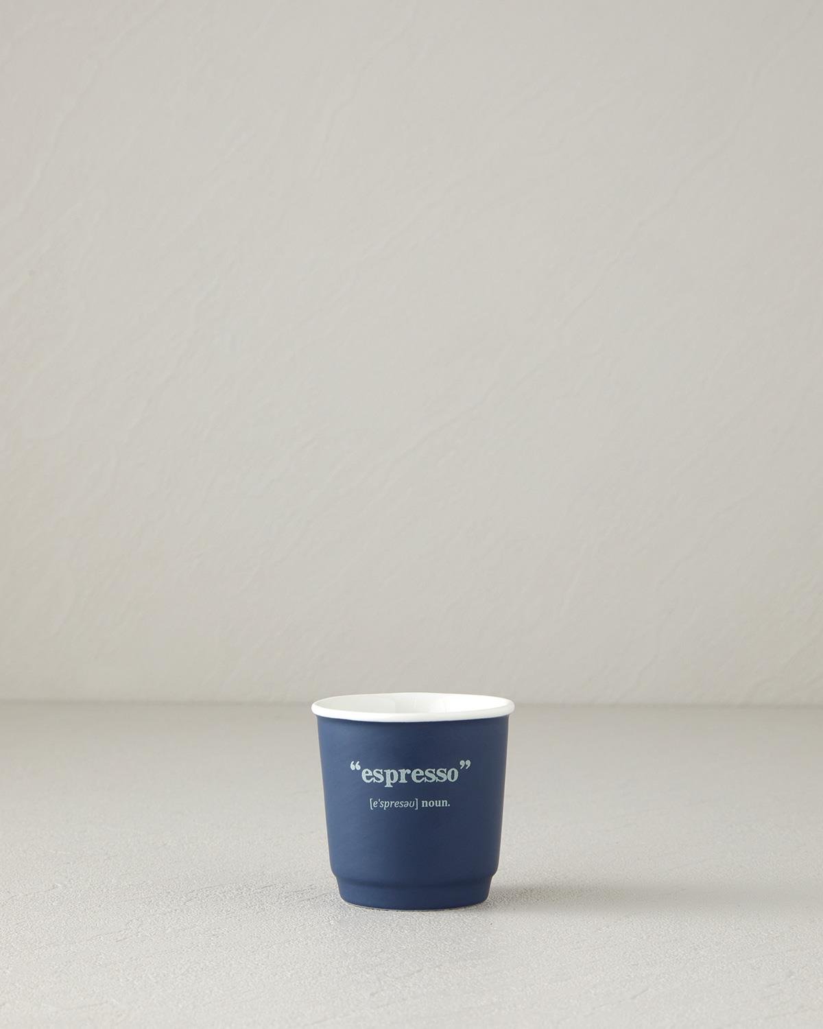 Phoebe New Bone China 2 Parça 2 Kişilik Espresso Fincan 90 ml Lacivert - Krem