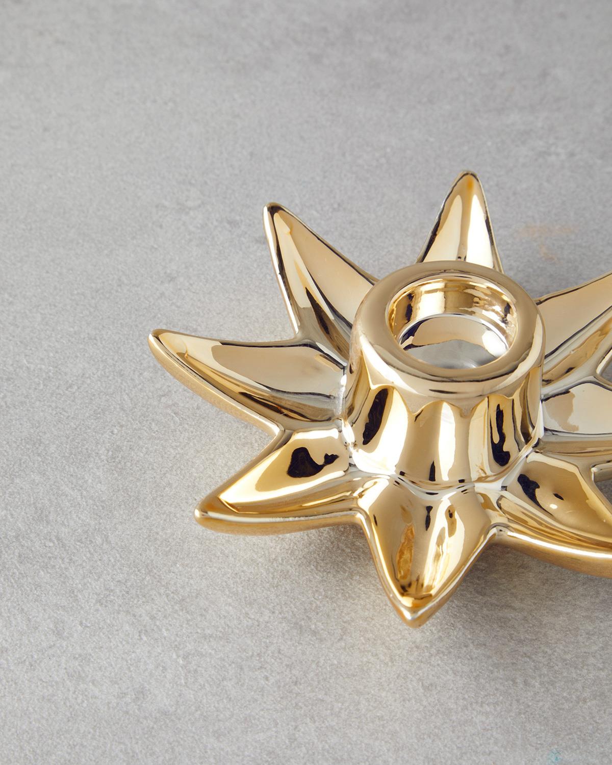 Pia Yılbaşı Mumluk 10x10x3 cm Gold