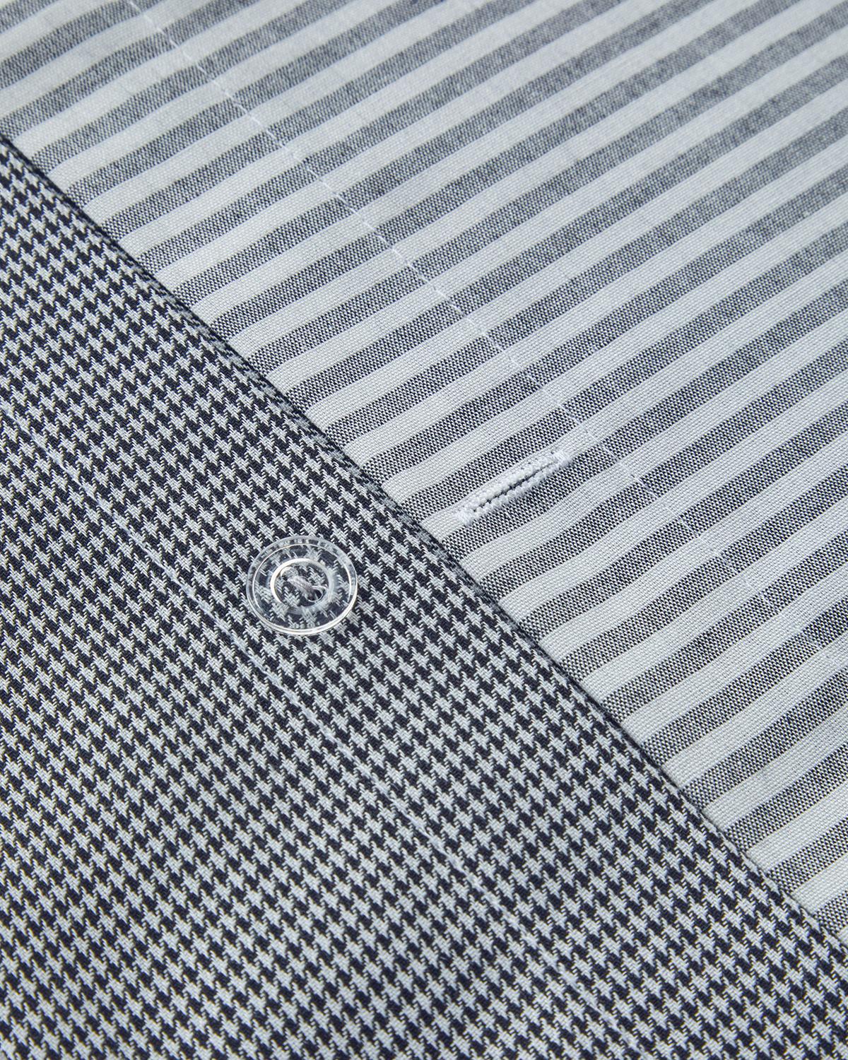 Pied de poule İpliği Boyalı Çift Kişilik Nevresim Takımı 200x220 cm Siyah