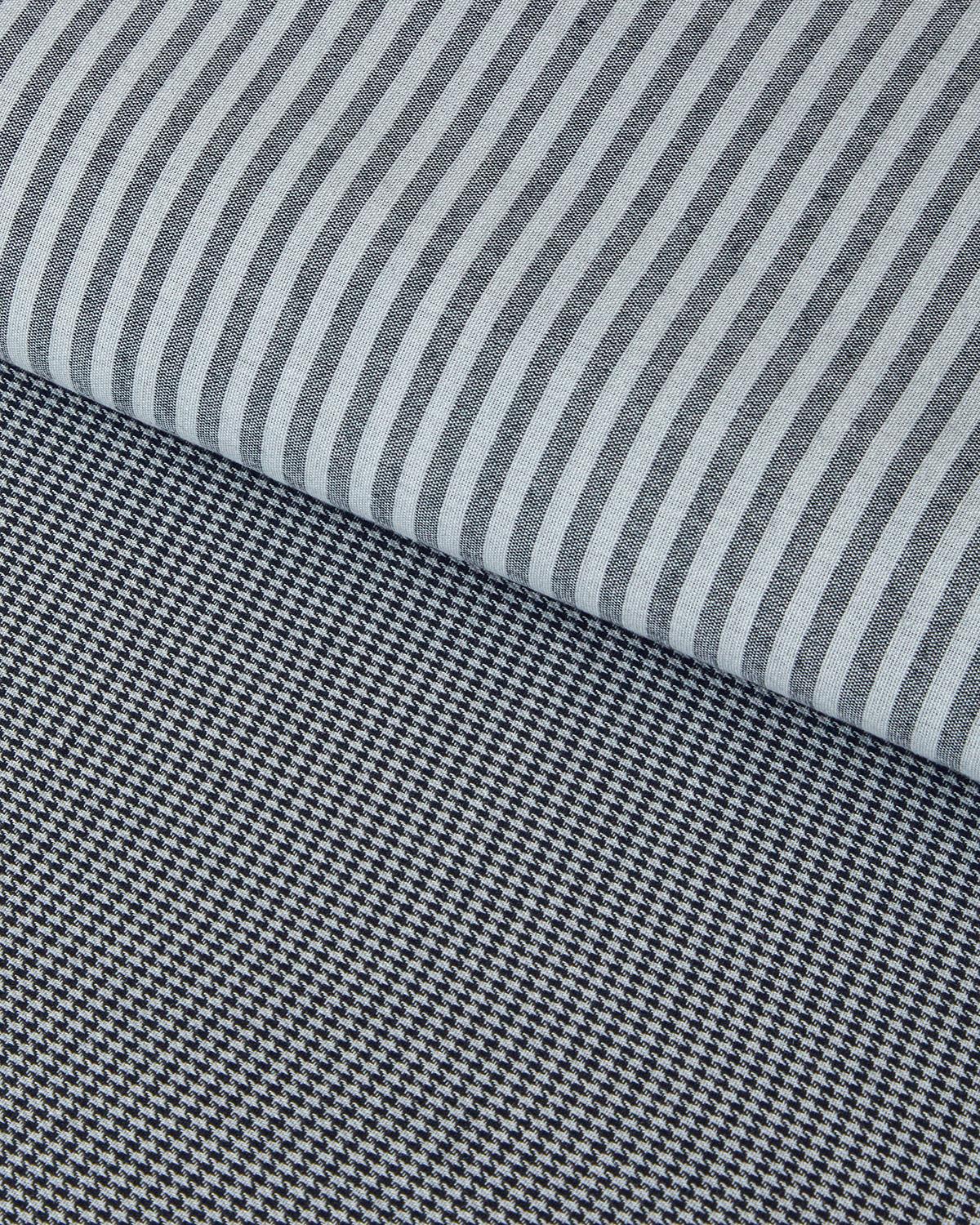 Pied de poule İpliği Boyalı King Size Nevresim Takımı 240x220 cm Siyah