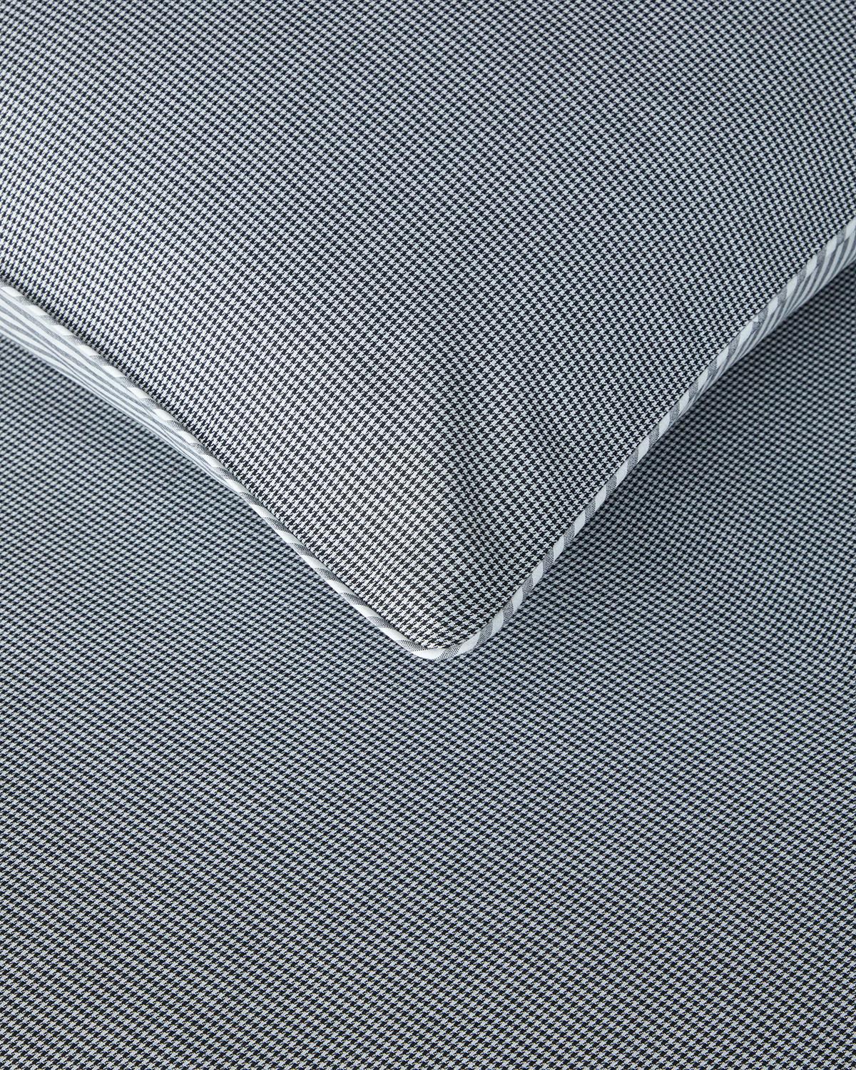 Pied de poule İpliği Boyalı King Size Nevresim Takımı 240x220 cm Siyah