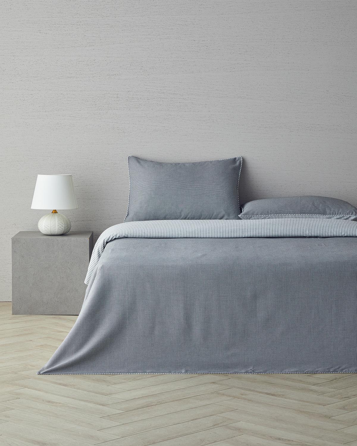 Pied de poule İpliği Boyalı King Size Nevresim Takımı 240x220 cm Siyah