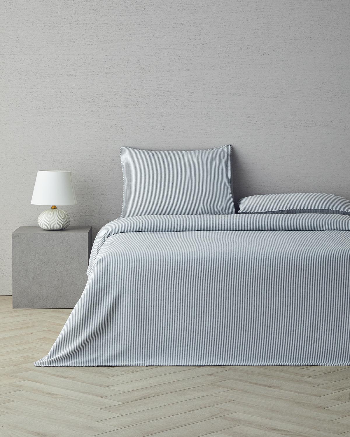 Pied de poule İpliği Boyalı King Size Nevresim Takımı 240x220 cm Siyah